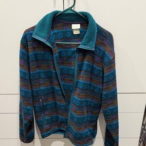 L.L. Bean Teal and Brown Patterned Jacket